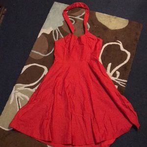 Red and spicy halter dress!